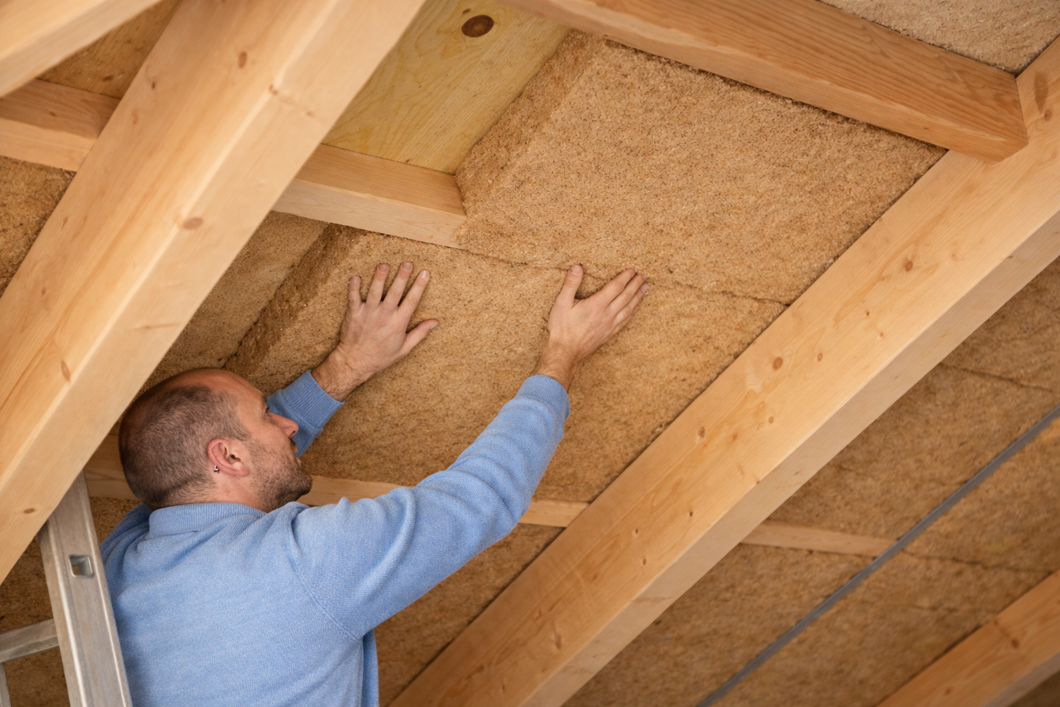 pose isolant en laine de bois